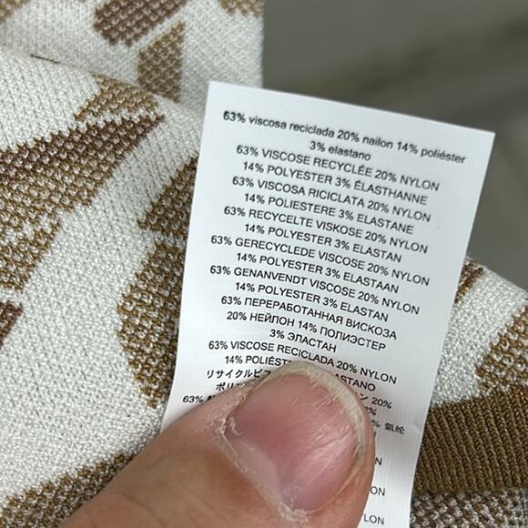 Michael Kors Women’s XXS Tan Empire Logo Jacquard Tank Stretch Mini Dress NEW - Picture 6 of 6